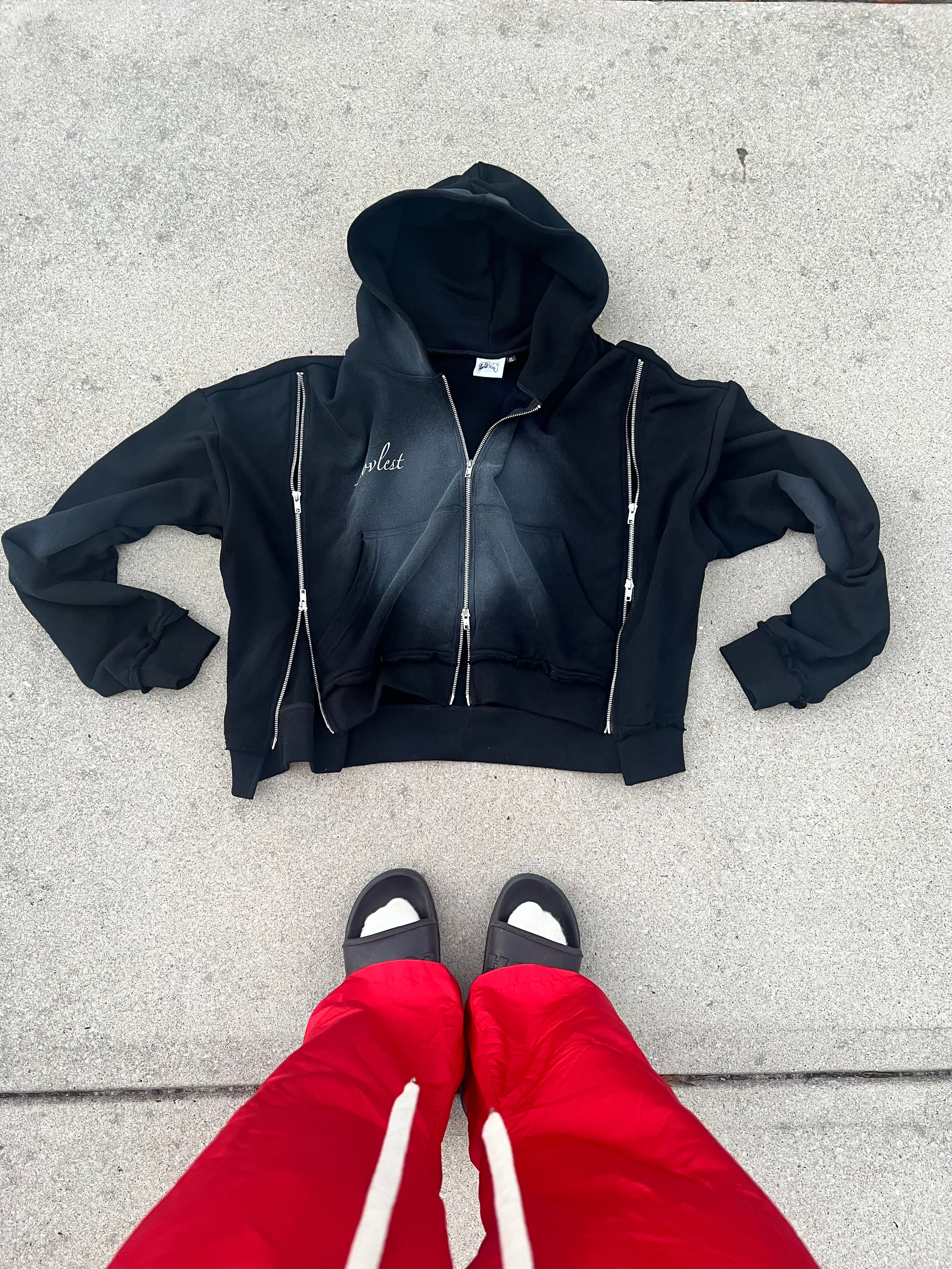 BLACK 3 AND 2  SWEATSUIT